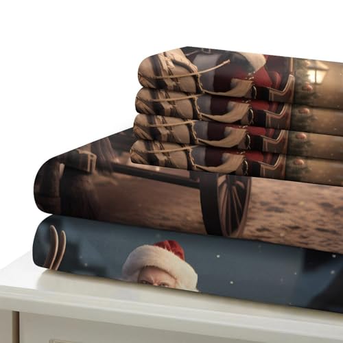 Housse de couette Père Noël 135x200 en microfibres pour lit enfant
