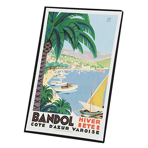 Affiche Poster Vintage Bandol Toile Imprimée Art Deco Voyage 30x46cm