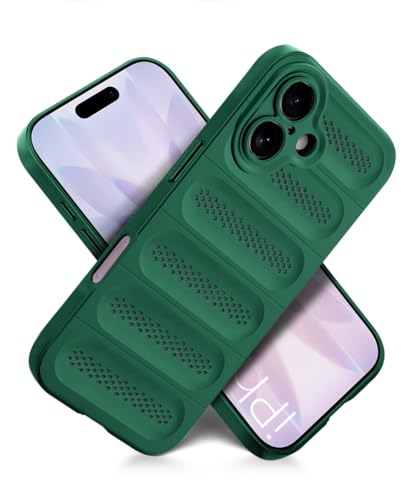 Image of WOW IMAGINE Ultimate Silicone Back Cover Case for iPhone 17 | Heat Dissipation Thin Soft TPU | 360 Camera Protection | Breathable Cooling Holes - Forest Green
