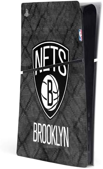 Skinit Decal Gaming Skin Compatible with PS5 Slim Digital Edition Console - Officially Licensed NBA Brooklyn Nets Dark Rust Design