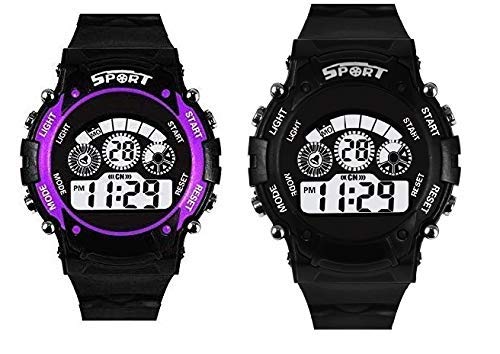Emartos Digital Multicolor Black Dial Watch for Boys and Girls (Purple,Black) (B08R3P1Z5Z) Amazon Price History, Amazon Price Tracker