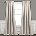 Lush Decor Insulated Rod Pocket Blackout Window Curtain Panel Pair, 84" Long x 52" Wide, Wheat