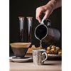 Ceramic Pour Over Coffee Maker Set – 15oz V-Shape Dripper & Carafe With Annular Texture, Handmade & Lead-Free
