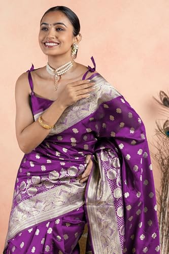 Image of Subham Women Saree Chandrakor Paithani Silk Cotton | Soft Daily Wear Golden Zari Sari with Unstitched Blouse