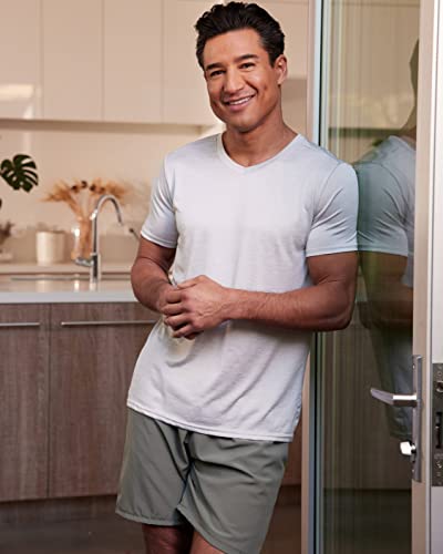 5 Pack: Men's Athletic V Neck Tshirt Shirts Mens T-Shirts Men Quick Dry Fit Tops Dri-Fit Short Sleeve Active Wear Training Exercise Fitness Workout Shirt Tee Fit Tees Gym Sports Top -Set 2,Xl #TOP1