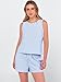 ANRABESS Womens 2 Piece Outfits Striped Summer Casual Sleeveless Tank Top Matching Shorts Lounge Sets Pajamas Beach Clothes Blue White Stripe Medium