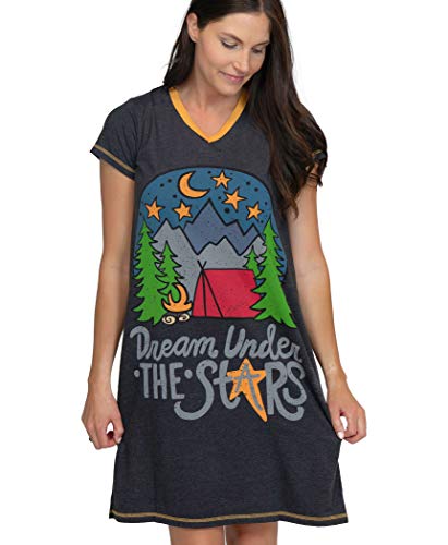 Lazy One Women's Nightgown, Funny V-Neck Sleep Shirt For Women (Dream Under The Stars, L/Xl) #TOP4