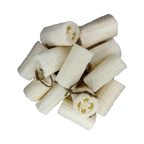 Image of 4 inch Plant Sponge 100% Natural Loofah Dish Sponges, Natural Dishwashing Sponges for Kitchen, Kitchen Scrubber Loofahs - 12 Pack