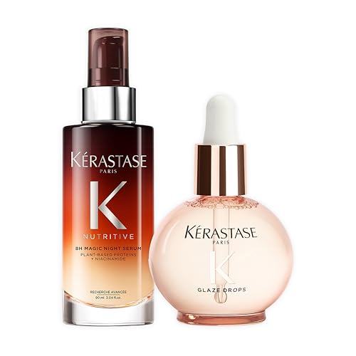 Image of Kerastase DUO Nutritive 8H Magic Night Serum With Niacinamide For Dry Hair 90ml & Gloss Absolu High-Gloss Lightweight Oil 45ml