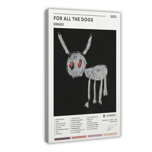 stortnate Drake Poster pour tous les chiens - Couverture de l'album sur toile - Décoration murale cool - Affiches pour chambre - Cadre esthétique - 30 x 45 cm