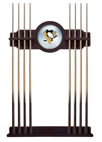 Pittsburgh Penguins Cue Rack in English Tudor Finish by Holland Bar Stool