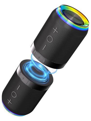 Aoacions 2 in 1 Magnetic Splittable Bluetooth Speaker Portable IPX6 Waterproof Split Wireless Speaker Bluetooth V5.4 with 20W Loud Stereo Sound Wireless Pairing for Home Outdoor or Travel (Black)