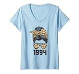 Photo Gallery donna limited edition leopard messy bun awesome since 1994 maglietta con collo a v Photo Gallery donna limited edition leopard messy bun awesome since 1994 maglietta con collo a v