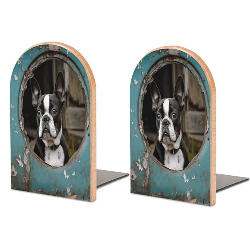 Sujetalibros de madera resistente soporte decorativo moderno de diseño 2