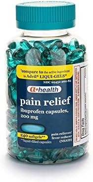 A+Health Ibuprofen 200 Mg Softgels, Pain Reliever/Fever Reducer (NSAID), Made in USA, 240 Count