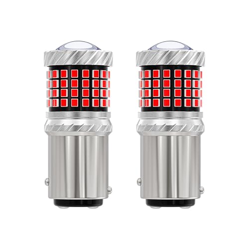 Image of Automaze Upgraded 1157, Dual Point Canbus LED, 87 Led's 870 Lumens, Red Bulb for Tail Lights Brake Lights 400% Super Bright LED Replacement for Tail Stop Brake Signal Running Lights, Pack of 2