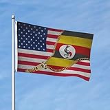 poliestere bandiera stampata ugandan uganda zipper america bandiera da esterno colore vivido bandiera della casa per barca, feste, giardino, 3x5 ft