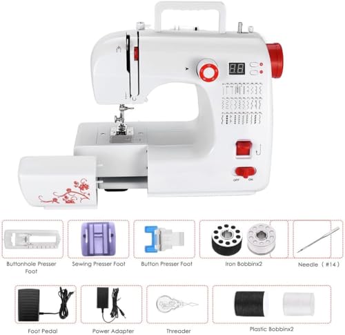 110V Geautomatiseerde naaimachine met LCD-scherm Mini draagbaar huishoudelijk 39 ingebouwde steken Elektrisch om stiksteek te naaien - Image 8