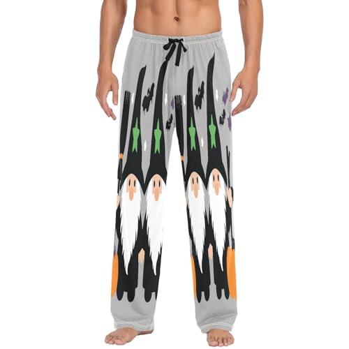 Qilmy Halloween Cute Gnome Men's Cotton Pajama Pants, Lightweight Lounge Sleepwear with Drawstring and Pocket2