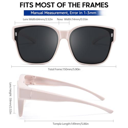 Xfeel Sunglasses Over Prescription Glasses for Women Polarized Fit Over Sun Glasses with UV Protection4