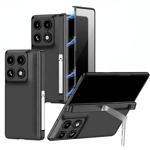 TRIPLE RIVER�EFor Moto Razr Fold �P�[�X �J�o�[ �����K���X+PU���U�[+�v���X�`�b�N �X�^���h�@�\ �}�O�l�b�g���� For ���g For ���C�U�[ �t�H�[���h �ی�P�[�X(�u���b�N)