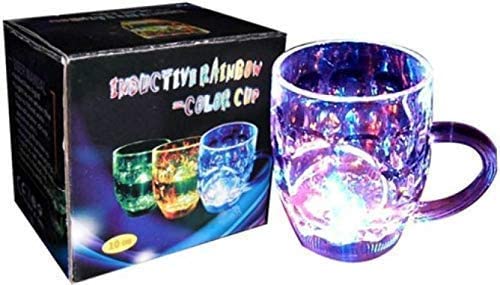 Image of Rainbow Magic LED Light Mug | Color Changing Plastic Coffee Cup with Built-in LED Lighting | 250ml Multicolor Party, Birthday & Gift Mug