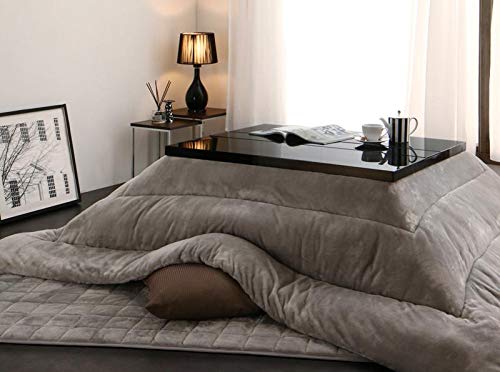 SEMI-TU プレミアムな肌触り モダン こたつ布団 掛敷2点セット 4尺長方形 80×120 天板対応 (シルバーアッシュ) TU-500044483