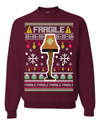 Wild Bobby Fragile Leg Lamp Christmas Story Funny Xmas Ugly Christmas Sweater Unisex Crewneck Graphic Sweatshirt