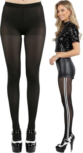 Image of ToBeInStyle Womens High Fashion Sheer Full Footed Vertical Stripe Tights