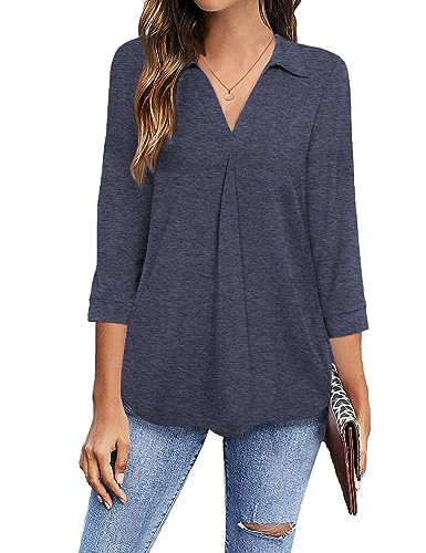 Image of Newchoice Womens 3 /4 Sleeve Shirts Business Casual Tops