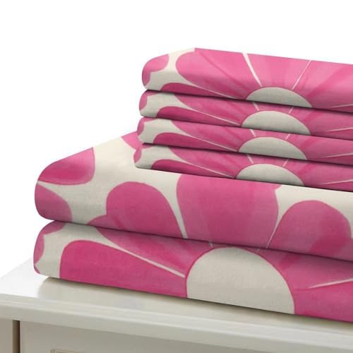 Housse de couette microfibre florale 3D zippée anti-plis lit simple