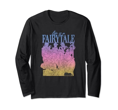 T-shirt manches longues Disney Princesses imprimé graphique double face en coton