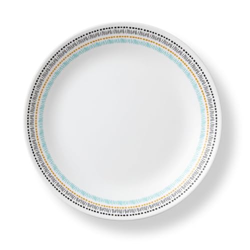 CORELLE Plato llano Paloma 21,6 cm | Vajilla premium de vidrio Vitrelle™ triple, apta para horno hasta 175 °C, apto para microondas, congelador y lavavajillas
