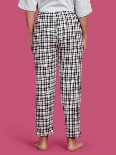 Image of KRYPTIC Women's 100% Pure Cotton Woven Pyjama | Mid Rise Relaxed Fit Full Length Nightwear Pant with Elasticated Drawstring Waistband & Side Pocket | Comfortable Lounge, Sleepwear & Casual Bottom Wear