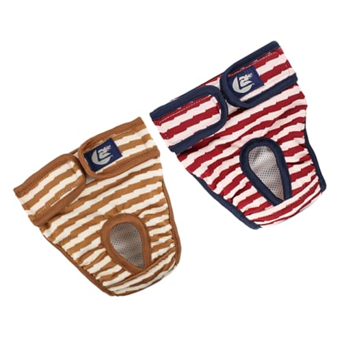 DECOMELODY 2個 ペット生理パンツ ズボン 犬のおむつ ペットパンツ ペットサニタリーパンツ ウィー 洗える 期間 男 生理学的 再利用可能 犬のメスのウィペット コットン