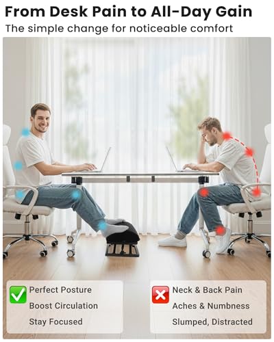 Image of Truly Infinite Height Adjustable Footrest｜No Bending Needed-Foot Step-to-Adjust｜2.7 inch-13.1 inch Height｜Washable｜Foot Rest Stool for Under Desk at Work, Office /Home /Gaming /Study Desk Essentials