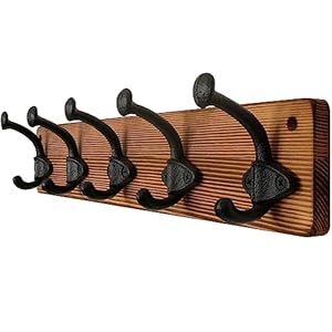 WEBI Rustic Coat Rack Wall Mount,5 Cast Iron Coat Hooks Wall Mounted,Heavy Duty Antique Vintage Hooks for Hanging Coats,Jacket,Clothes,Black WEBI Rustic Coat Rack Wall Mount5 Cast Iron Coat Hooks Wall MountedHeavy Duty Antique Vintage Hooks for Hanging CoatsJacketClothesBlack