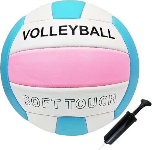 ABAJI Volleyball Official Size Soft Surface Training Practice Indoor Outdoor Gift for Youth Come with Pump Needle