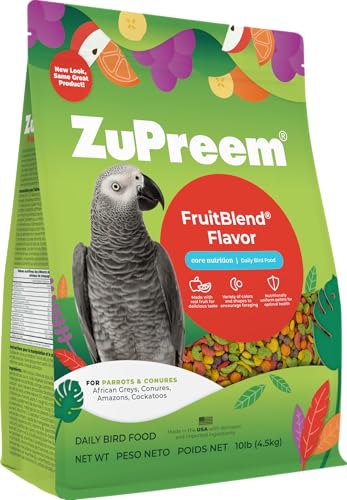 ZuPreem FruitBlend Bird Food for Medium Large Birds Parrots Conures 10 lbs