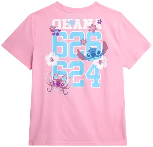 Image of Disney Girls Minnie Mouse and Lilo Cotton Blend Crew Neck Graphic T-Shirt
