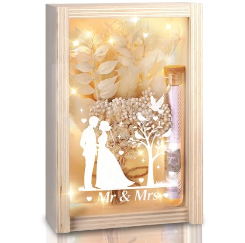 Hochzeitsgeschenke für Brautpaare, Holz Hochzeitsgeschenke Geldgeschenkbox inklusive Getrocknete Blumen, Holzbox, Kunststoff Reagenzglas, Lichterketten, Hochzeitstag, Hochzeitsgeschenk Geld Hochzeitsgeschenke für Brautpaare, Holz Hochzeitsgeschenke Geldgeschenkbox inklusive Getrocknete Blumen, Holzbox, Kunststoff Reagenzglas, Lichterketten, Hochzeitstag, Hochzeitsgeschenk Geld