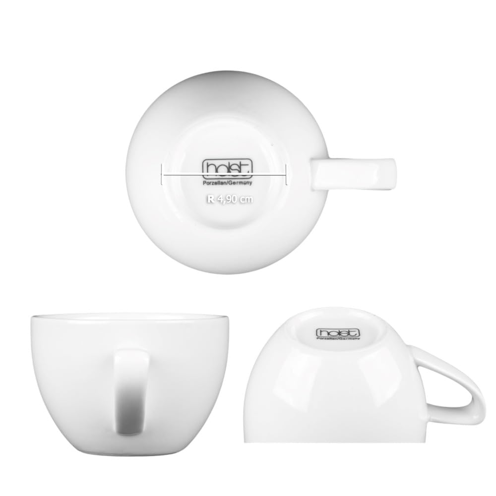 Holst Porzellan Juegos de vajilla, Porcelana, Blanco, tee-Melange 6-tlg. Conform 0,24 l
