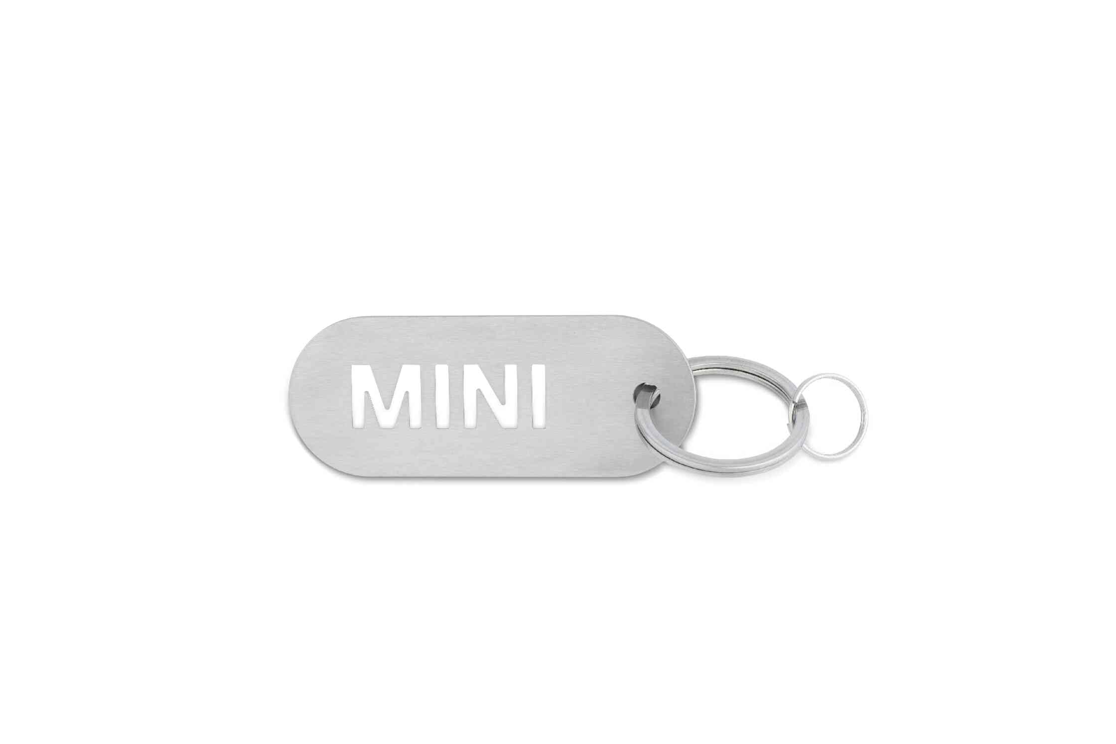 MINI Genuine Wordmark Keyring Silver Stainless Steel Brushed 80275B54F33