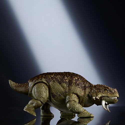 Image of Mattel Jurassic World Hammond Collection Dinosaur Action Figure Scutosaurus, Premium Design with Glass Eyes & 14 Points Articulation