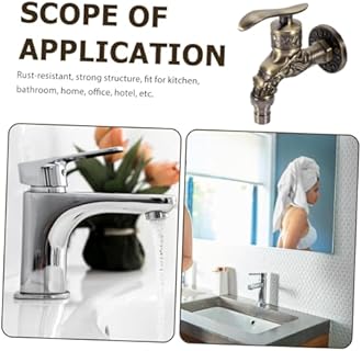 Brass Basin Taps Wall Mounted Water Faucet, Washing Machine Water Faucet Classic Tap Vintage Antique Sink Outdoor Garden Single Cold G 1/2 inch Connection Spigot