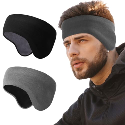 WTACTFUL 2-Pack Winter Ear Warmer Fleece Headband for Men...