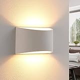Lindby Wandleuchte, Wandlampe Innen 'Heiko' (Modern) in Weiß aus Gips/Ton u.a. für Wohnzimmer & Esszimmer (1 flammig, G9) - Wandstrahler, Wandbeleuchtung Schlafzimmer/Wohnzimmer, Licht nach oben