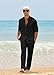 Ryannology Men 2 Piece Linen Sets Outfits Drawstring Pants Button Down Long Sleeve Shirts Casual Beach Wedding Fashion Sets
