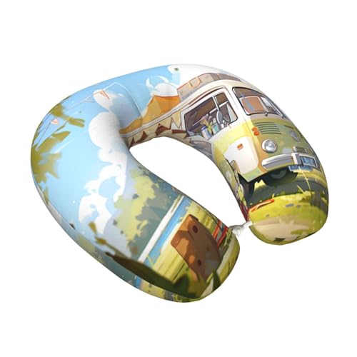 Almohada de viaje Polycotton Negro forma semicircular miniatura 2