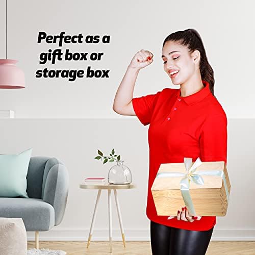 Wooden Box with Lid Wooden Box Storage Box Decorative 30 x 20 x 13.5 cm Wooden Box Natural Wood Box Memory Box Craft & Gift Box